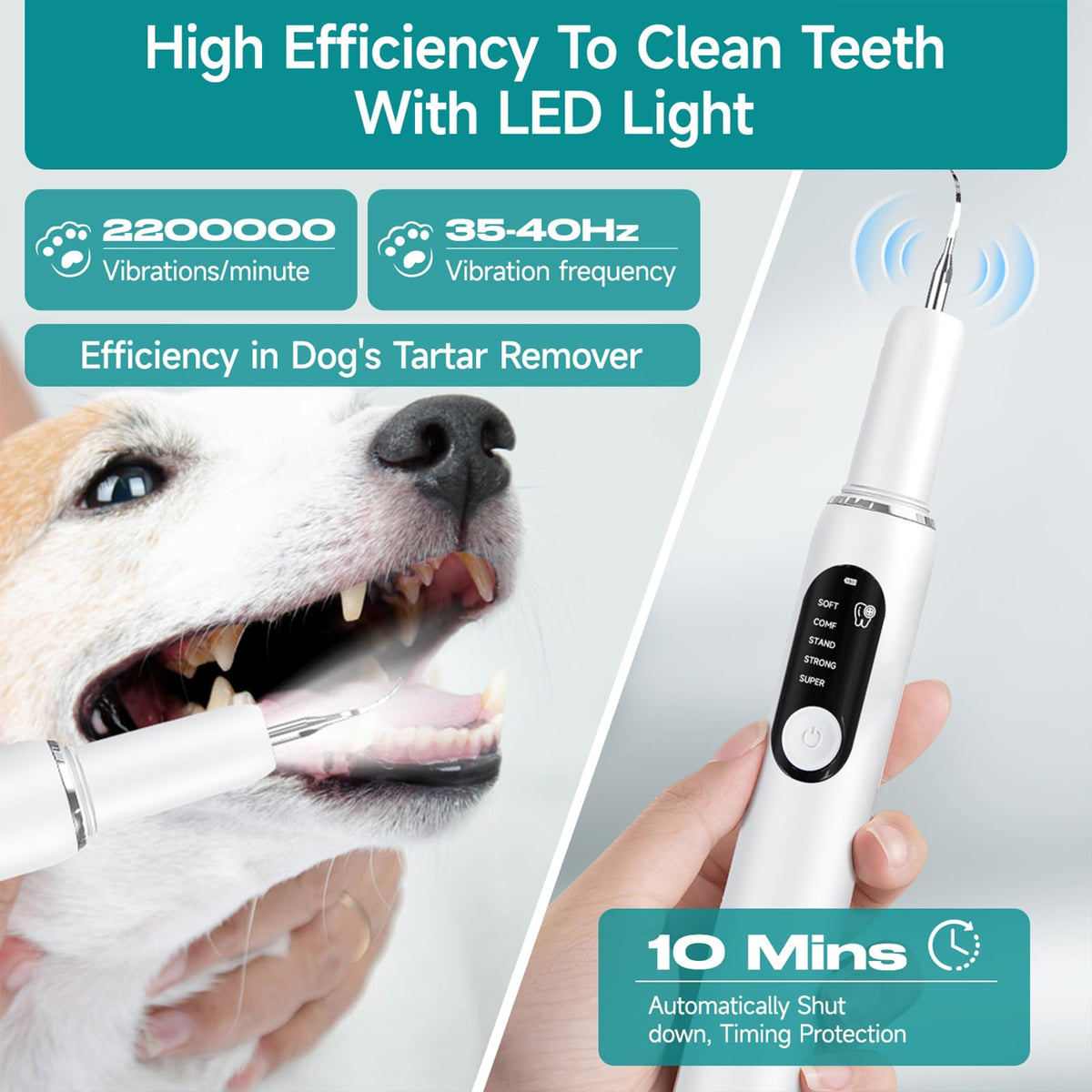 Dog Plaque Remover with LED Light Electric Toothbrush Q649802