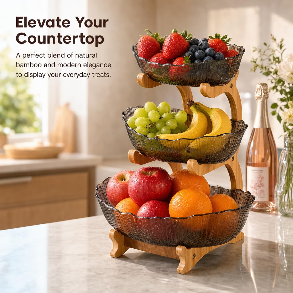 3 Tier Bamboo Fruit Basket R905839