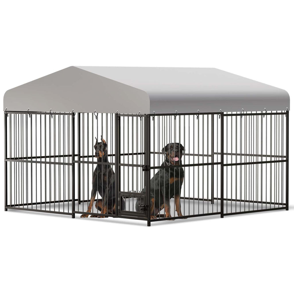 10x10x6 ft Heavy-Duty Outdoor Dog Kennel with Roof S836323