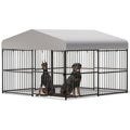 10x10x6 ft Heavy-Duty Outdoor Dog Kennel with Roof S836323