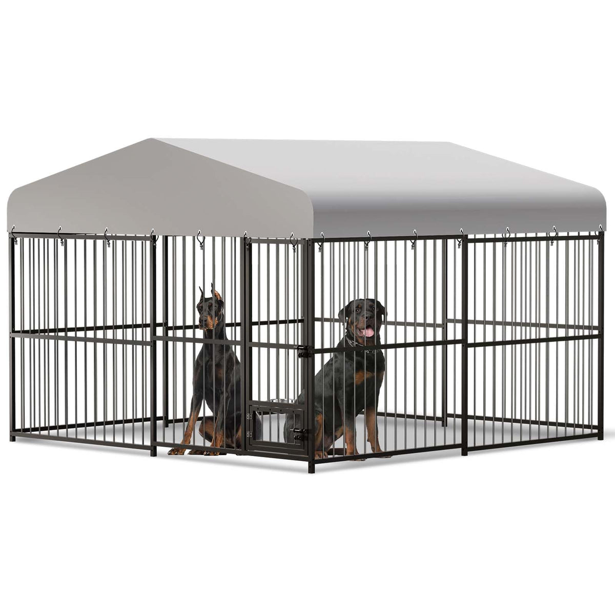 10x10x6 ft Heavy-Duty Outdoor Dog Kennel with Roof S836323