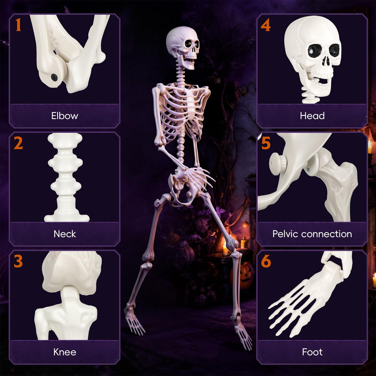 5.4FT Posable Life Size Skeleton (2PCS) H44535