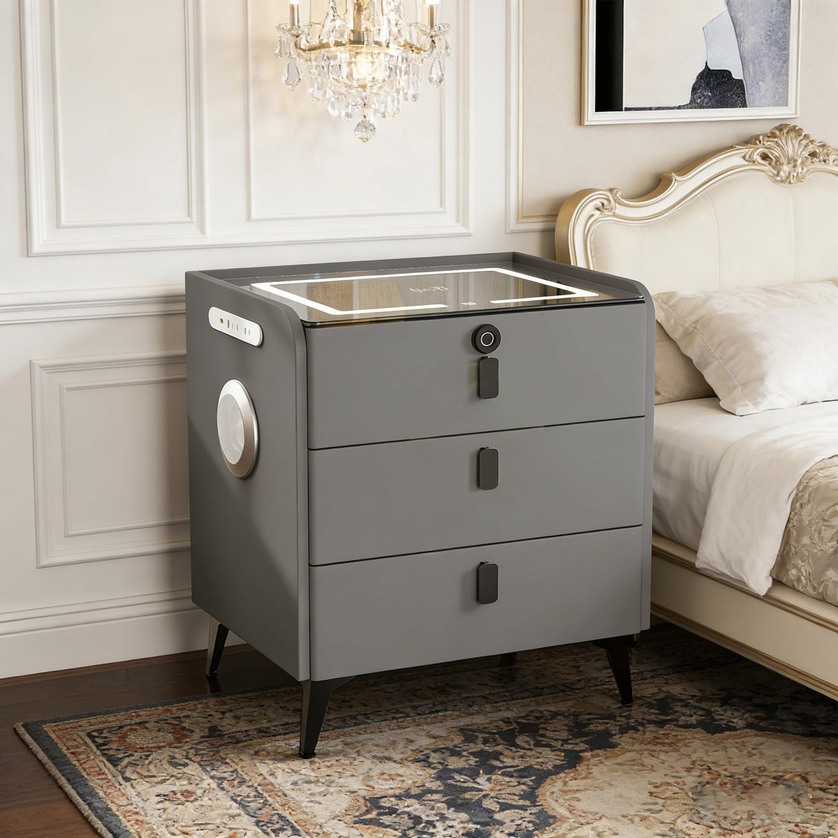 Wireless Charging Fingerprint Lock Nightstand F290