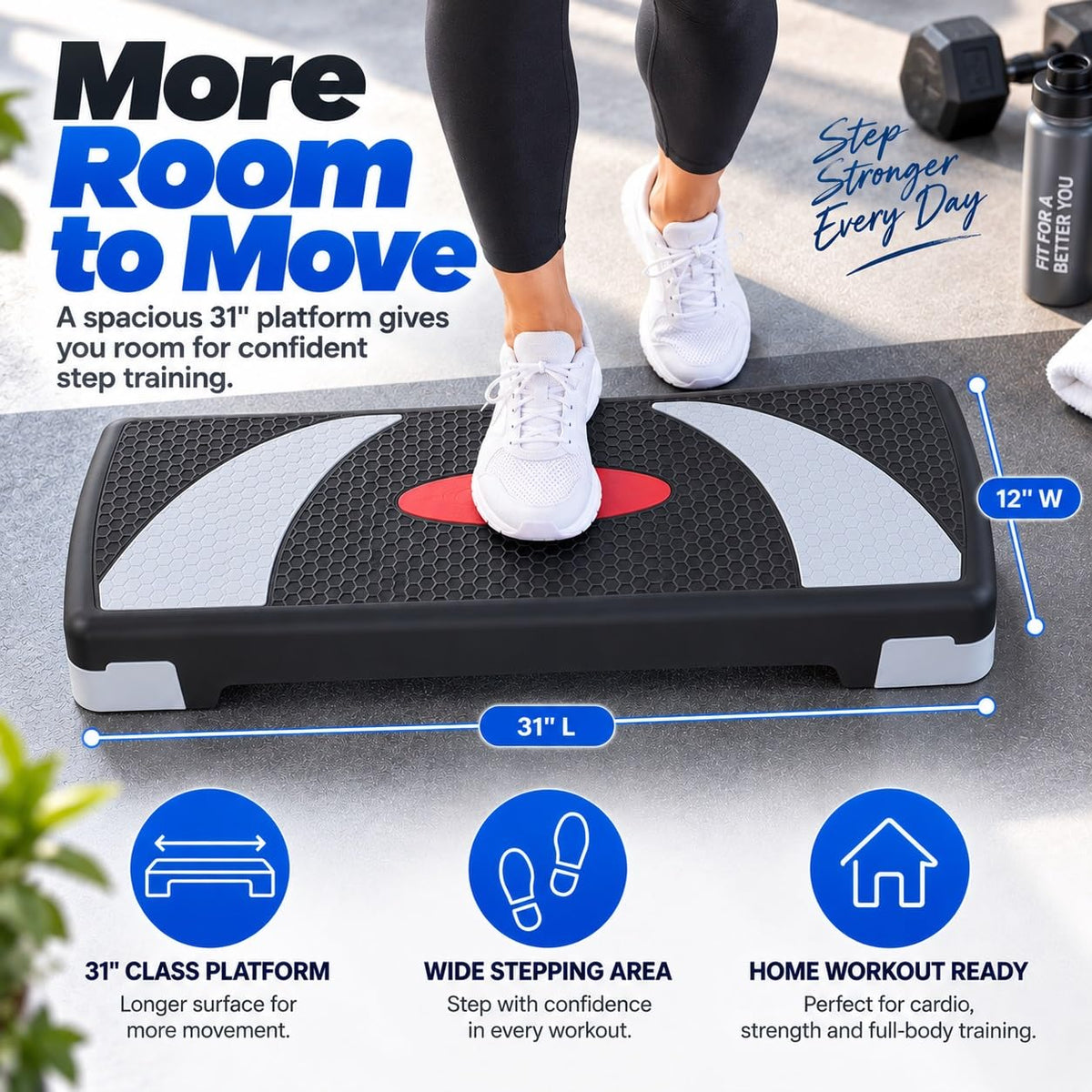 31'' Aerobic Step Platform with 4 Risers P520504