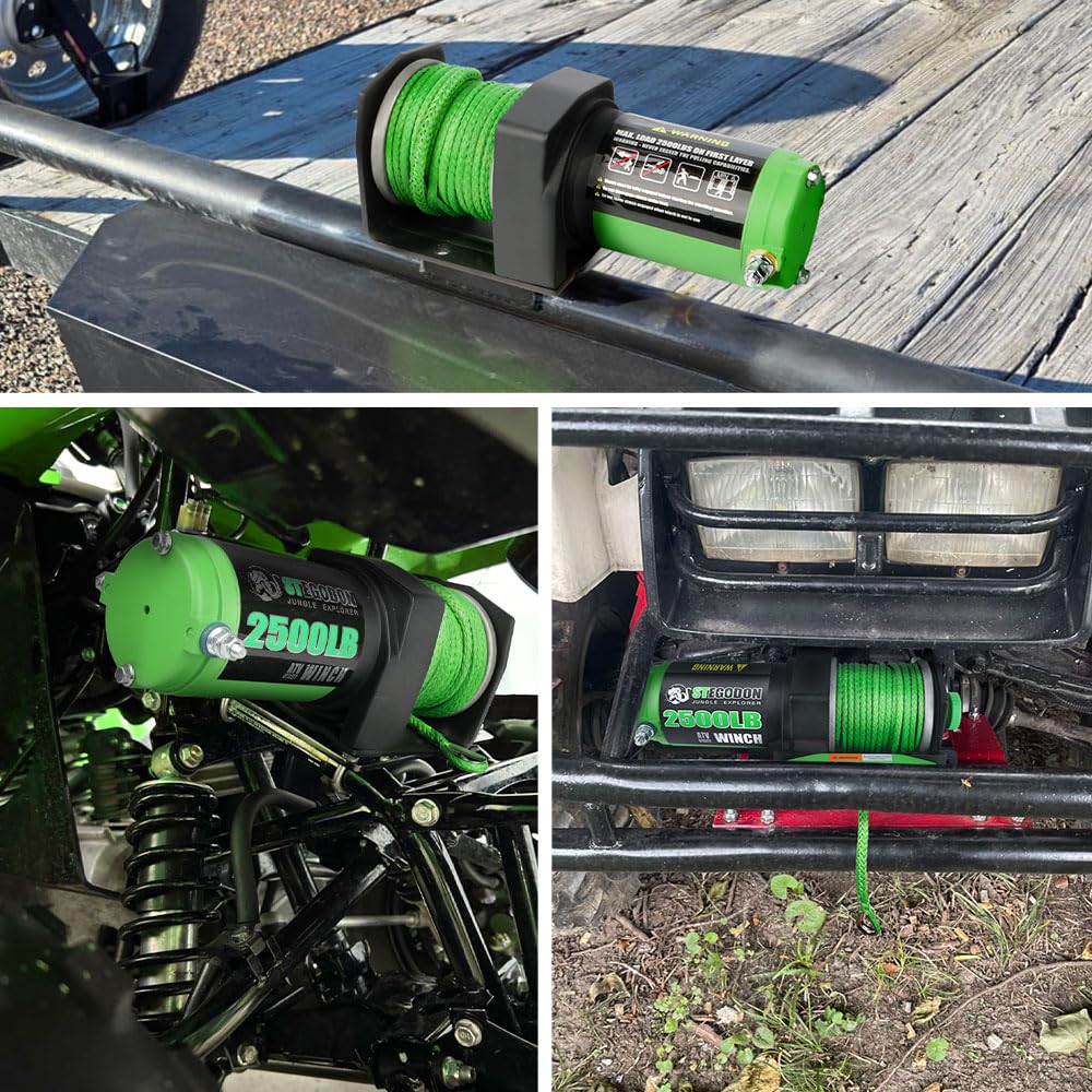 2500 lb. 12V Waterproof Synthetic Rope Electric Winch H58432