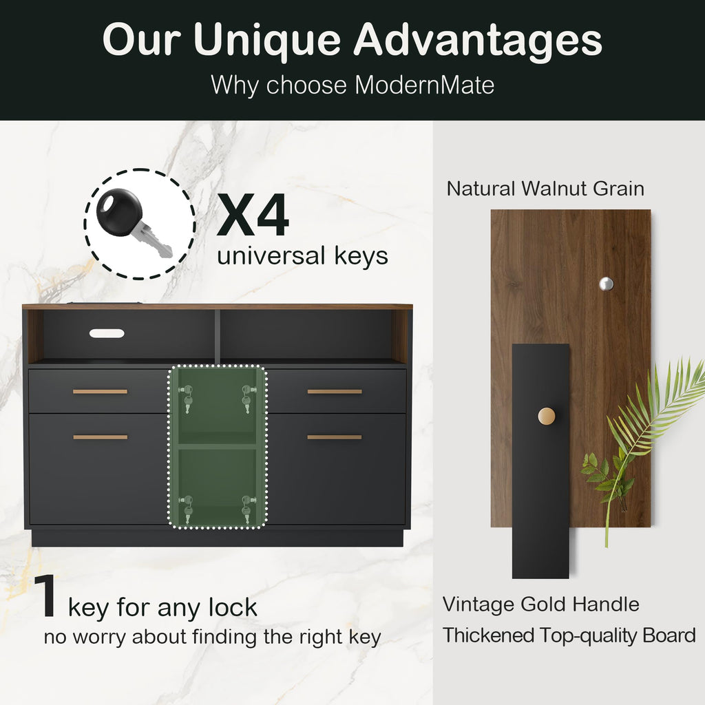 4 Drawer File Cabinet with Lock R1128