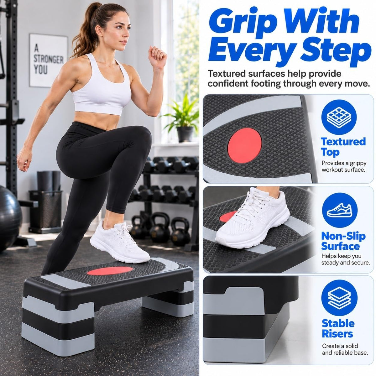 31'' Aerobic Step Platform with 4 Risers P520504