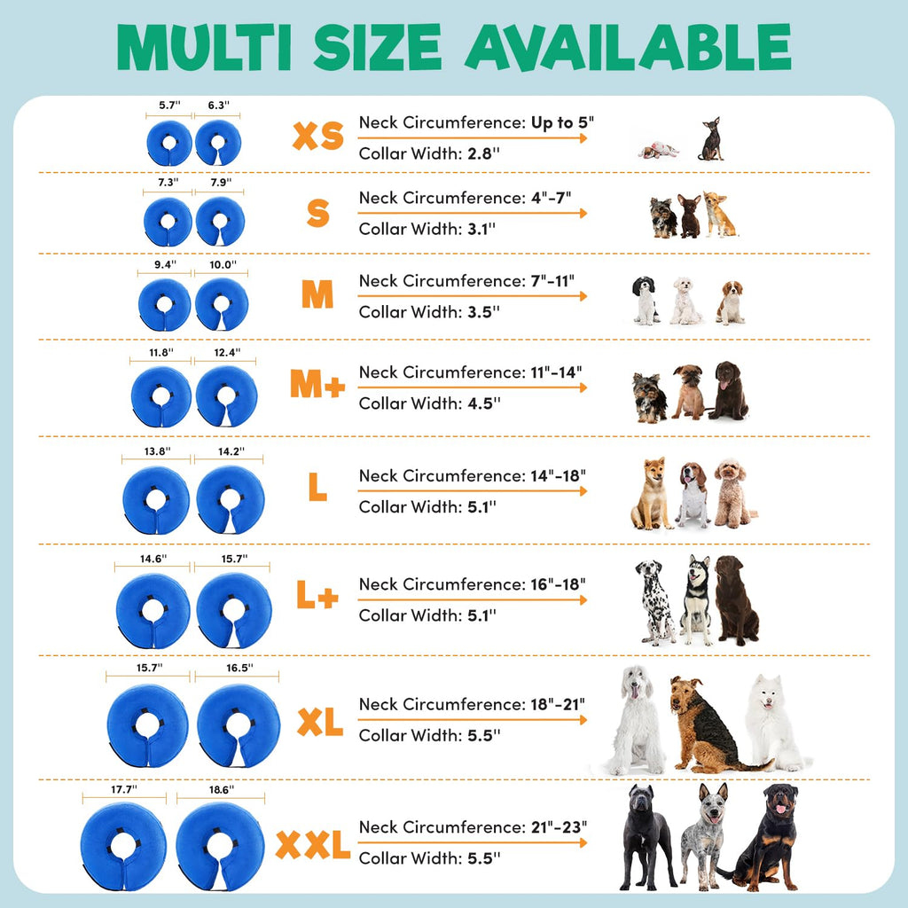 Inflatable Dog Cone Collar Alternative Large Blue G23807