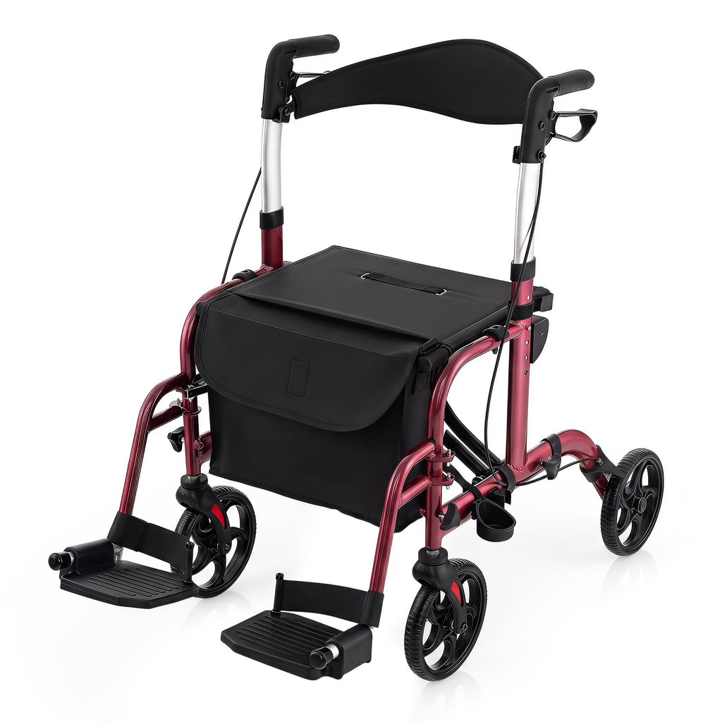 Foldable Rollator Walker 4 Wheel Transport Chair S60980