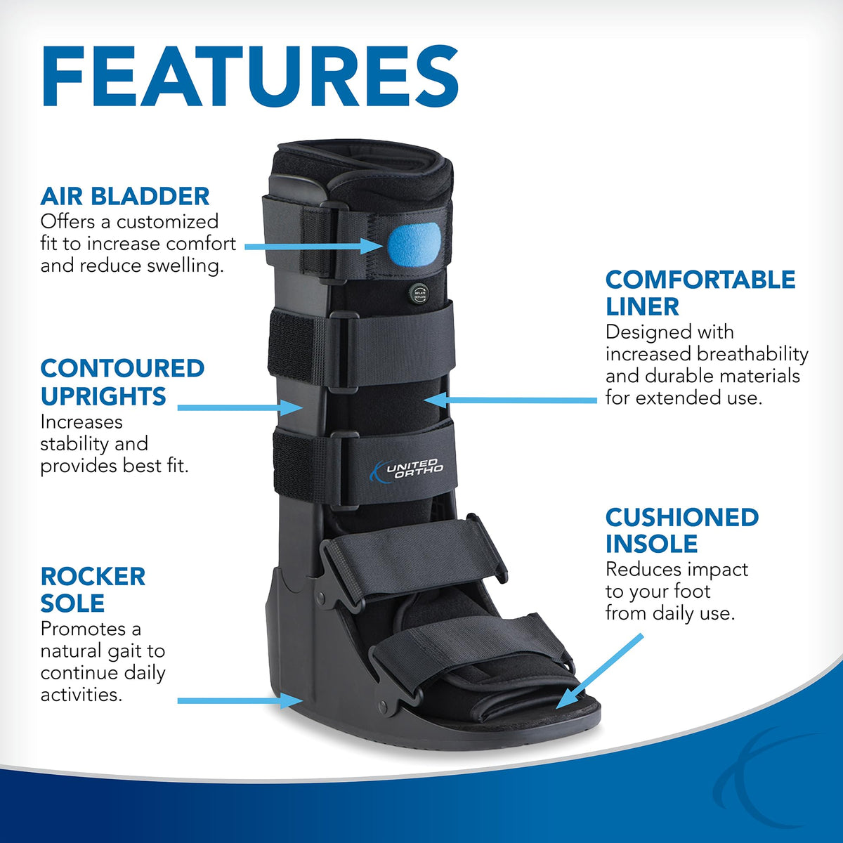 Large Black Fracture Boot I589