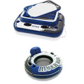 Inflatable 72 Can Cooler Float and 1 Person Floating Water Lounge Chair with Cupholders L829