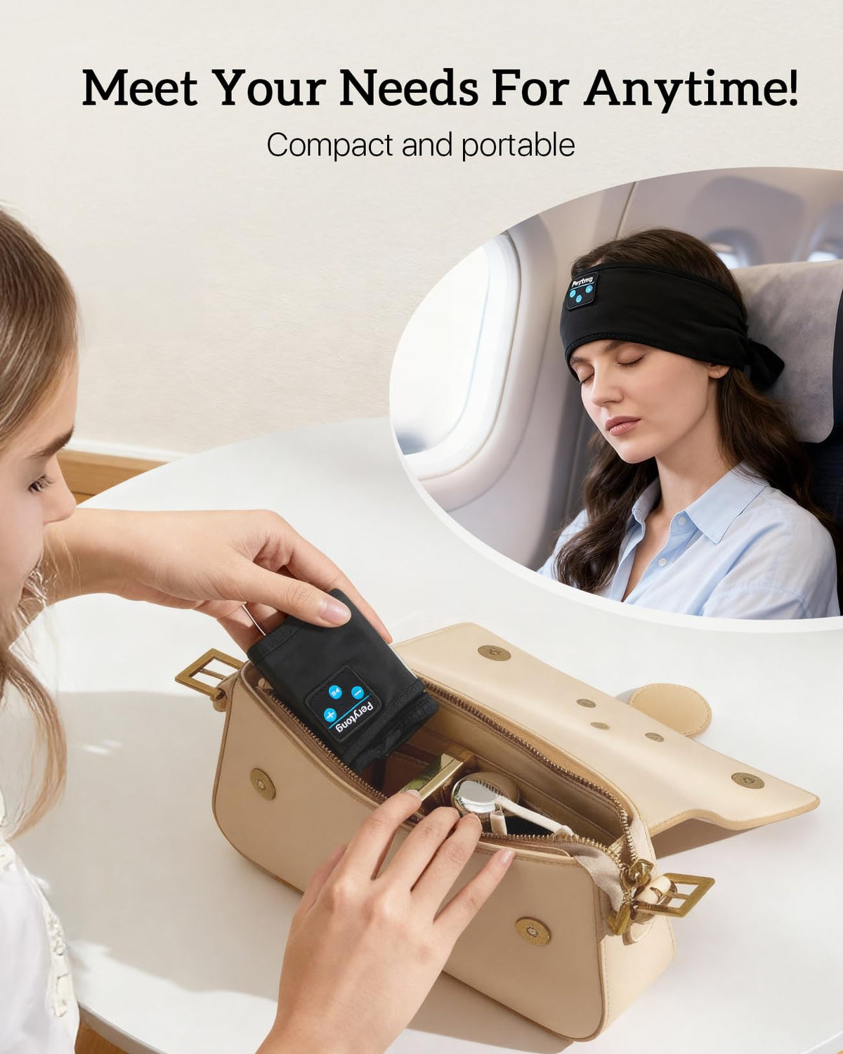 Bluetooth Sleep Headphones with Ultra-Thin Stereo Speakers T87158