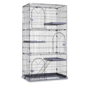 3/4-Tier Wire Cat Cage Playpen Kennel with Hammock and 3 Platforms W918096