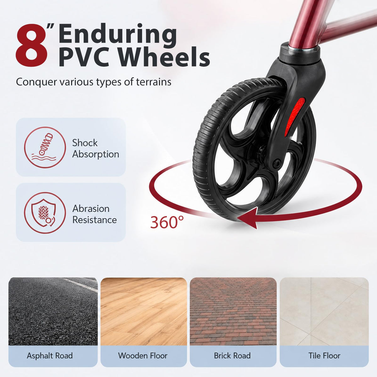 Foldable Rollator Walker 4 Wheel Transport Chair S60980