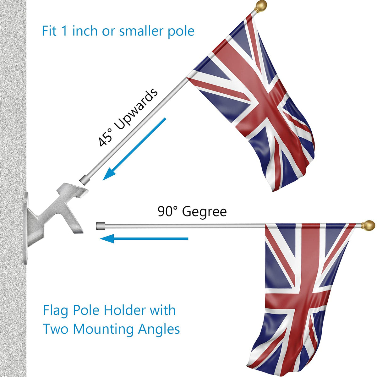 Heavy Duty Aluminum Flag Pole Holder 1" Inner Diameter M900910