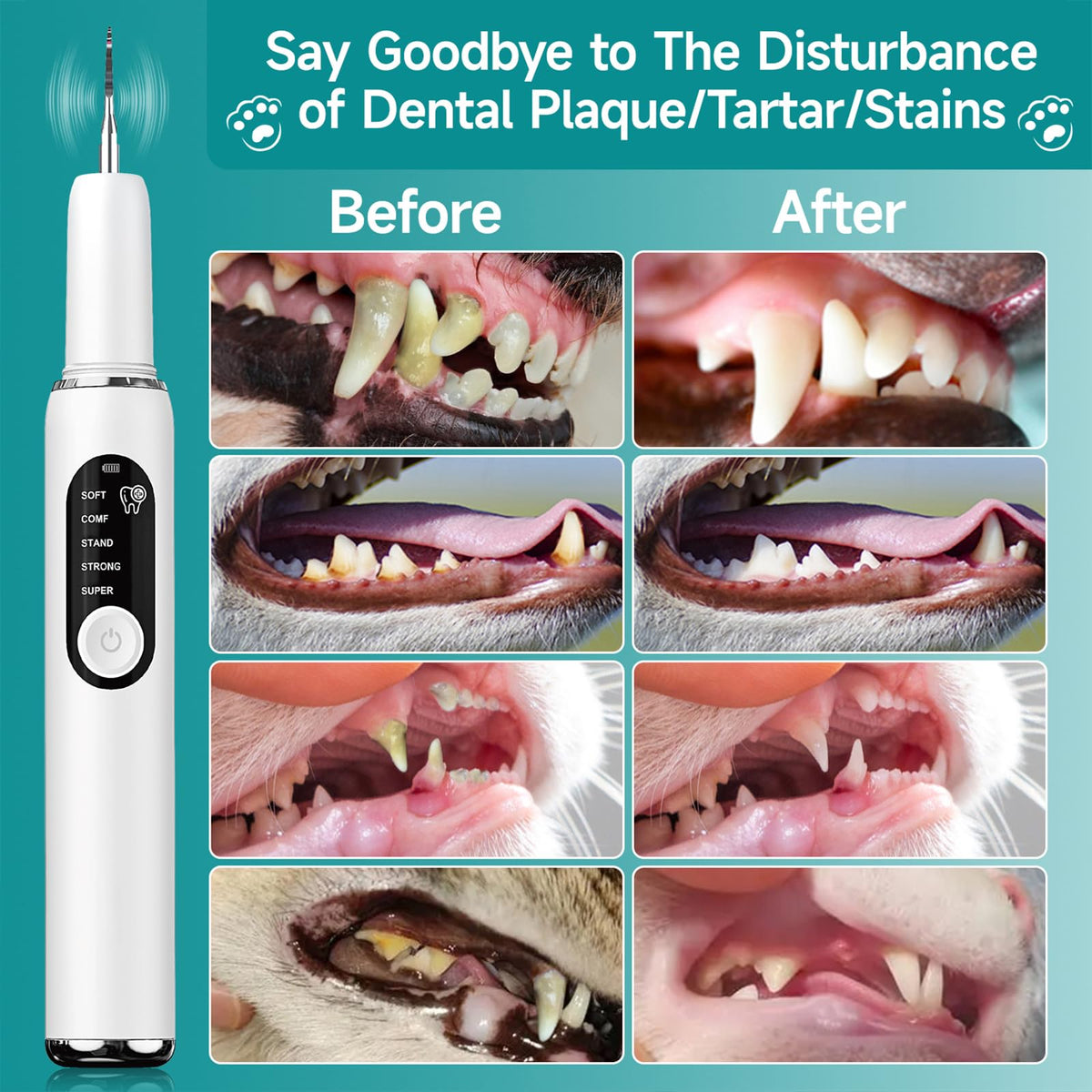 Dog Plaque Remover with LED Light Electric Toothbrush Q649802