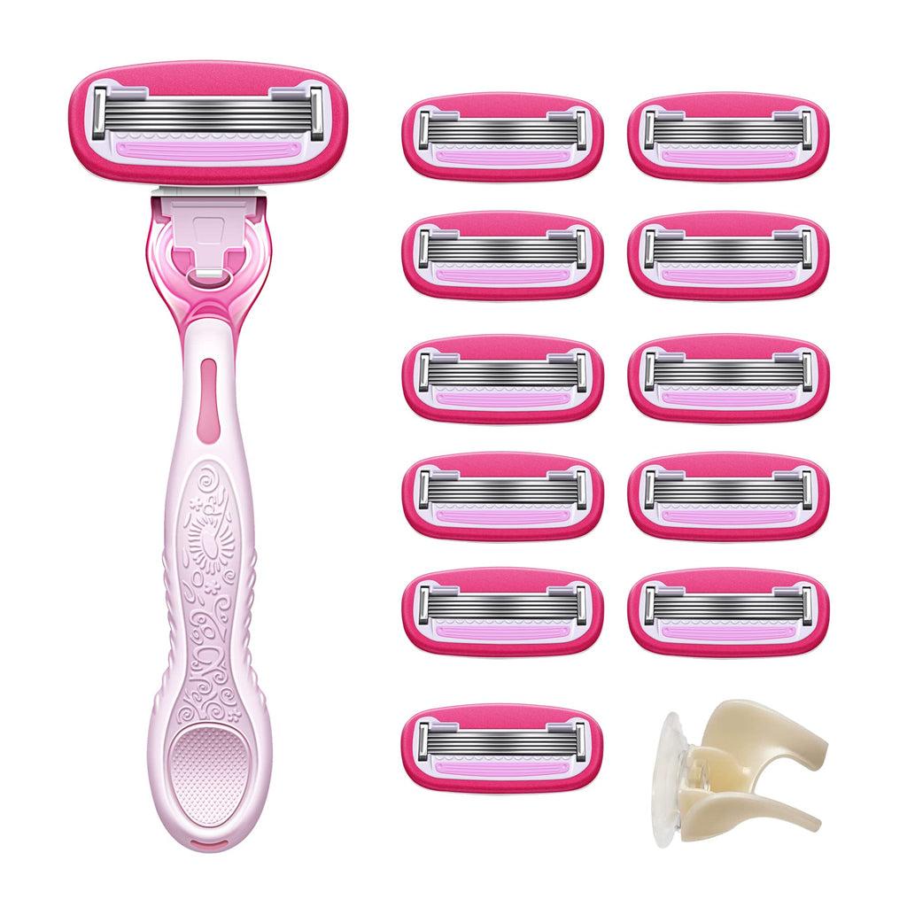 5-Blade Razor with 1 Handle, 12 Cartridges & 1 Shower Holder O994