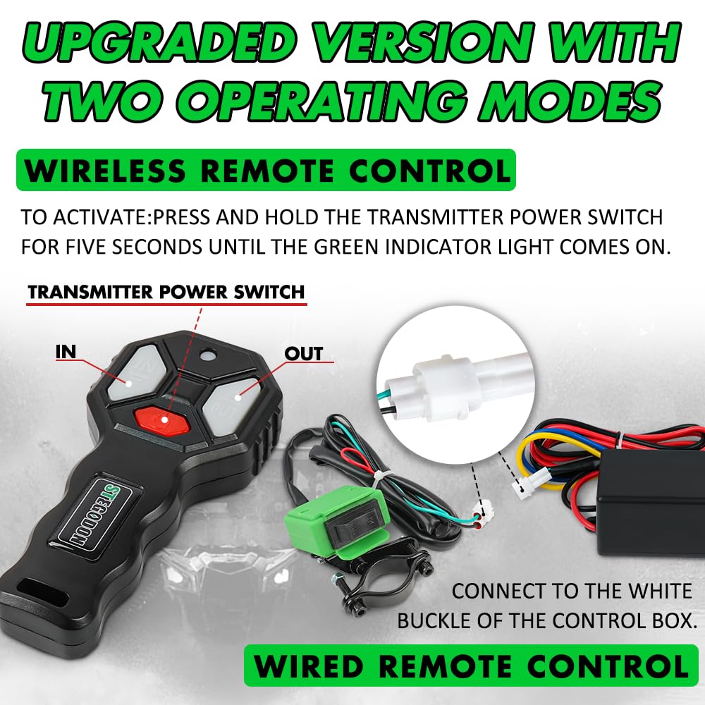 2500 lb. 12V Waterproof Synthetic Rope Electric Winch H58432