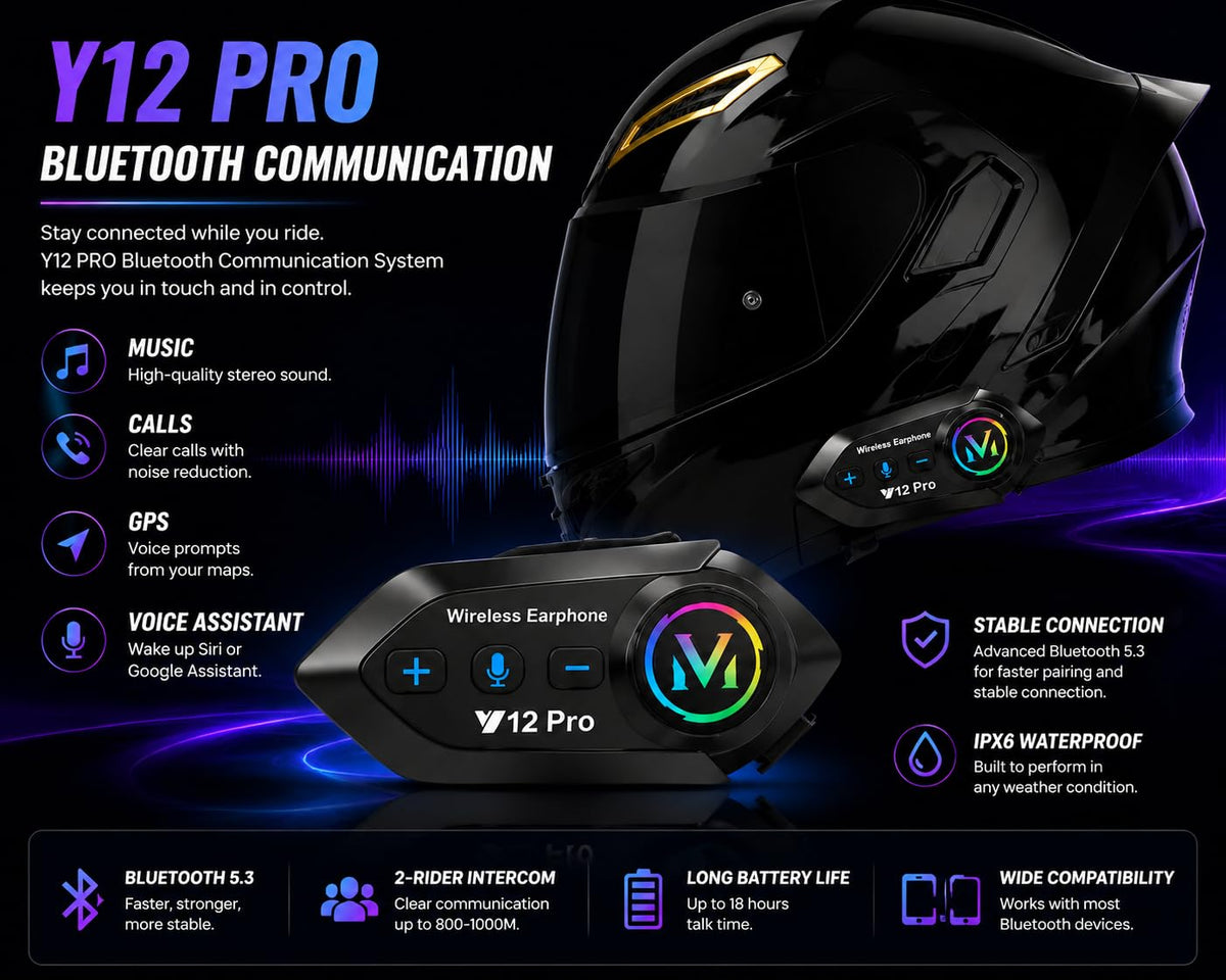 Bluetooth Modular Flip-Up Full Face Motorcycle Helmet Z63289