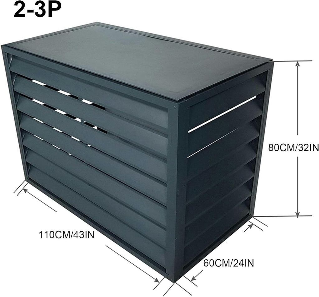 Air Conditioner Fence for Outside Units, Mini Split Pipe Cover, Aluminum AC Cover W5484