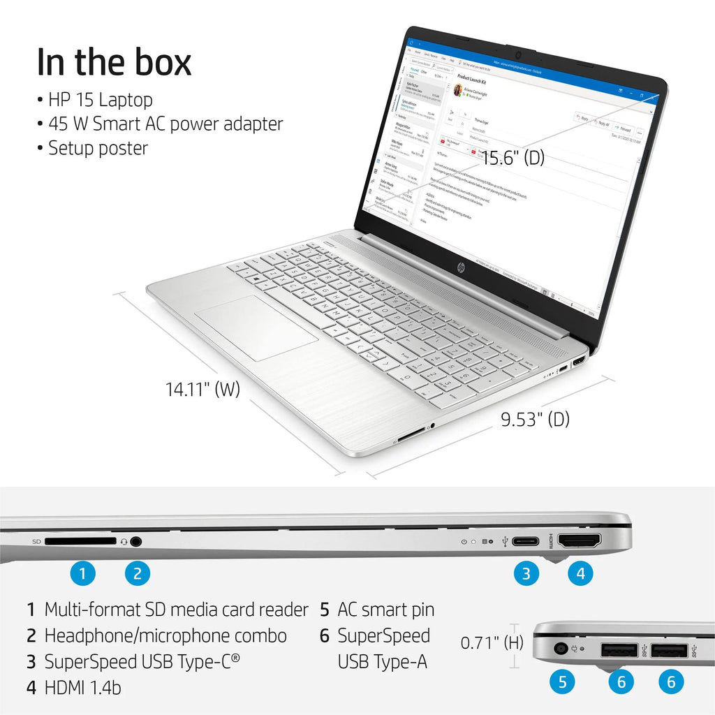 15.6" FHD Windows 11 Pro Laptop, Intel Core i5, 16GB RAM 256GB SSD C2118