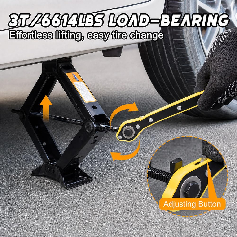 3-Ton Scissor Car Jack Kit with Lug Wrench P3793