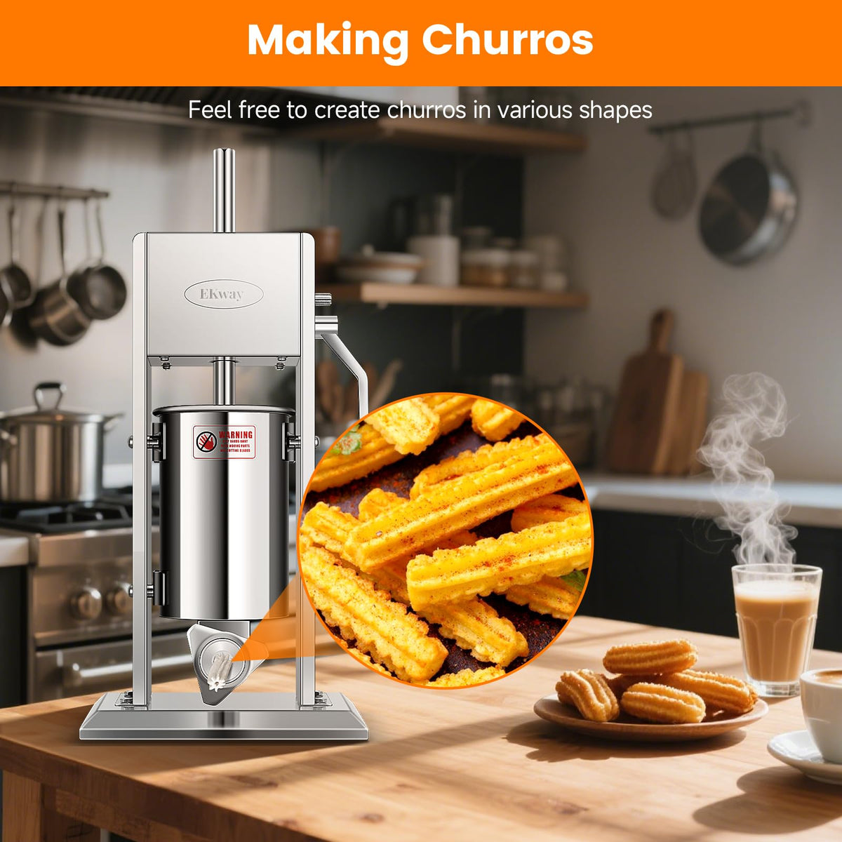 7L Vertical Stainless Steel Sausage Stuffer with 5 Filling Tubes A8877
