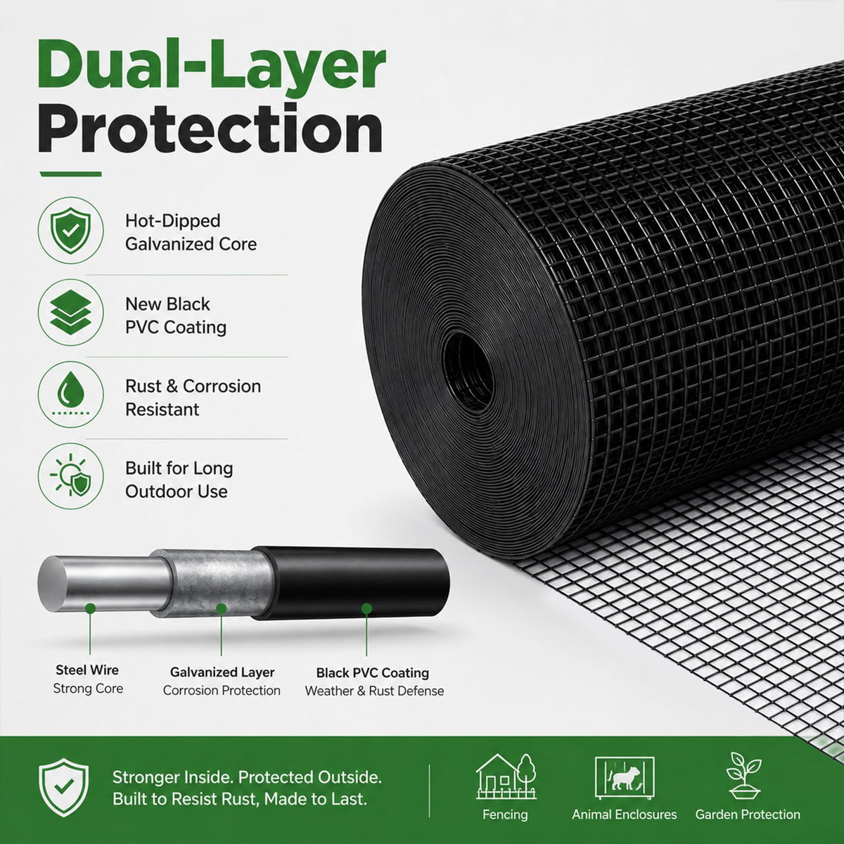 Black 1/2 inch 19 Gauge Wire Mesh Roll H3567