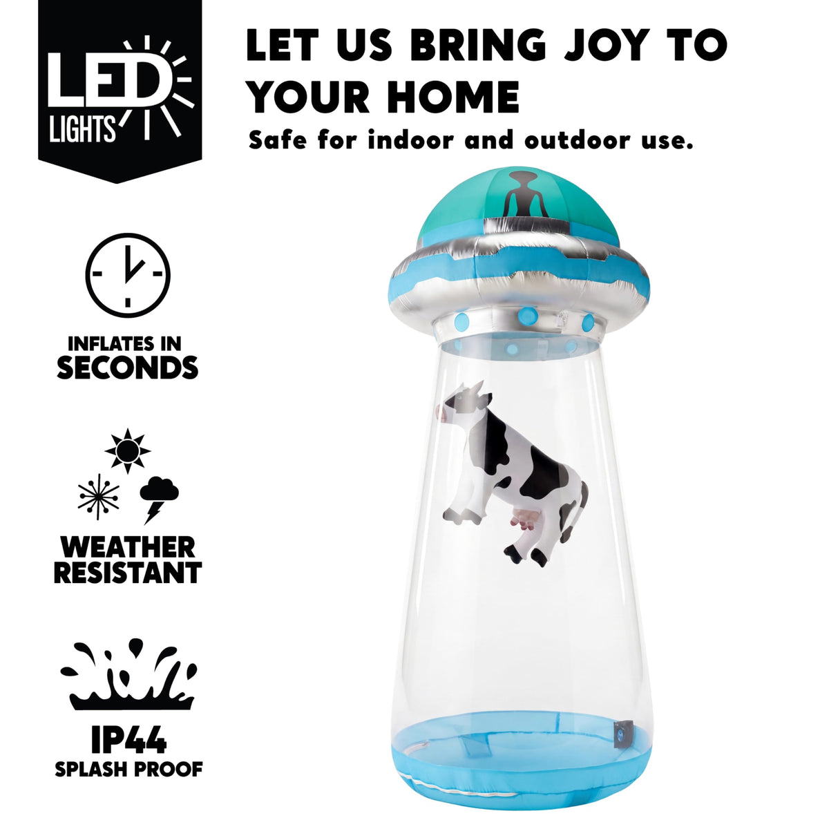 9 FT Tall Inflatable UFO Outdoor Decoration with LEDs O301317