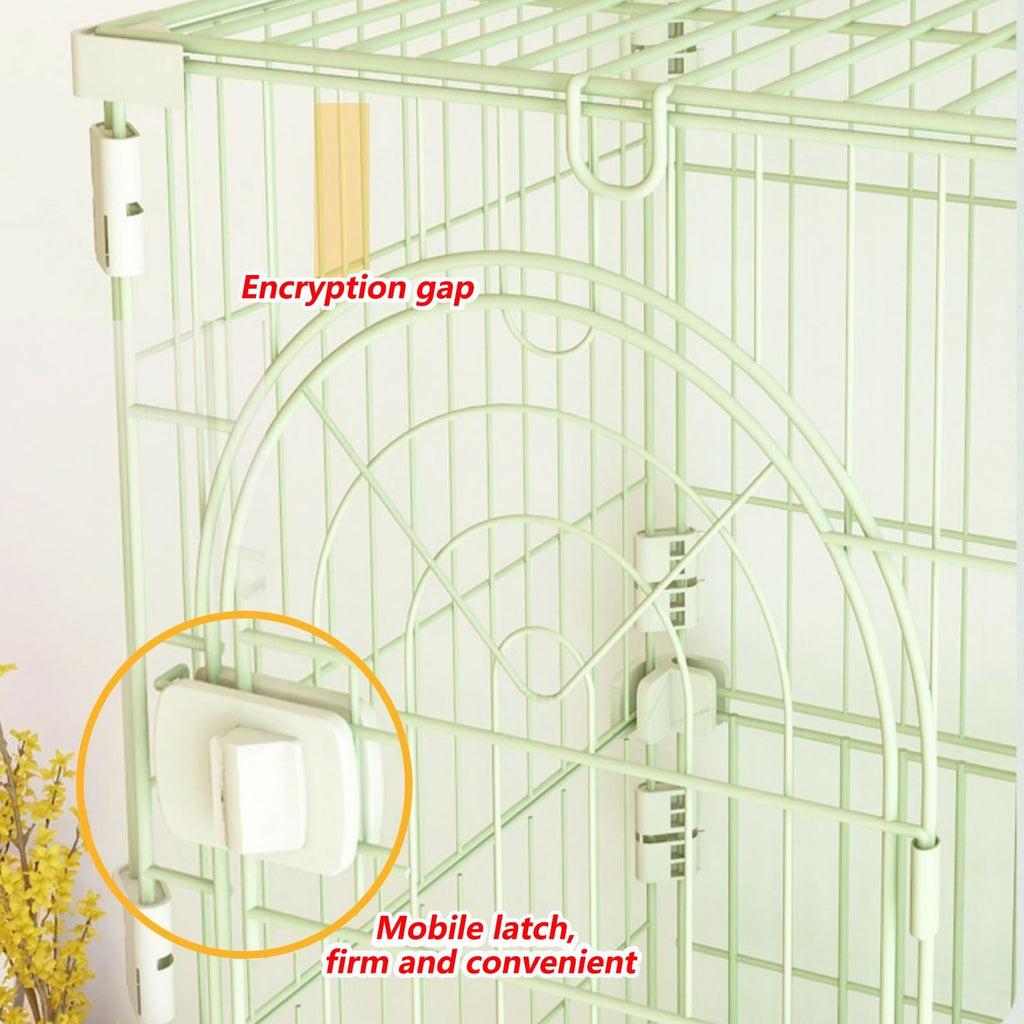 3/4-Tier Wire Cat Cage Playpen Kennel with Hammock and 3 Platforms W918096
