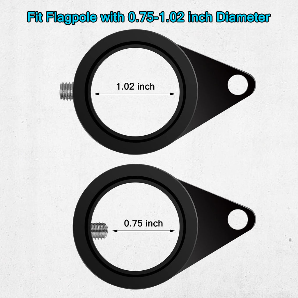 Aluminum Alloy 360° Rotating Flag Pole Rings with Carabiner, Pack of 2 R49342