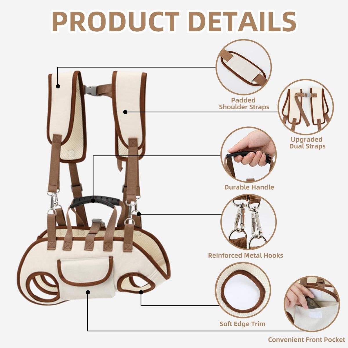 Breathable Detachable Dog Carrier Backpack with Adjustable Straps N626