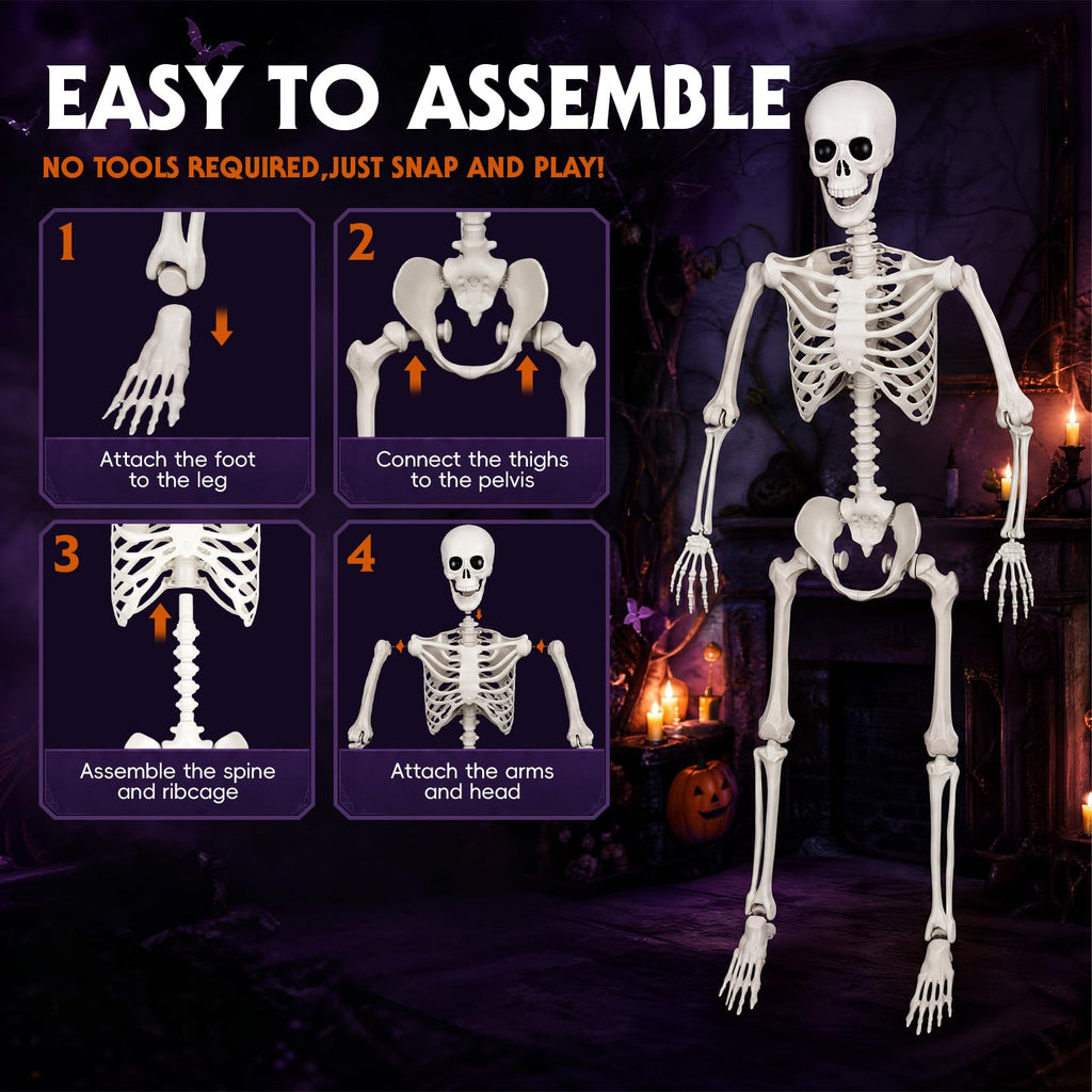 5.4FT Posable Life Size Skeleton (2PCS) H44535