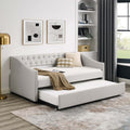 Velvet Upholstered Twin Size Daybed with Trundle I83706