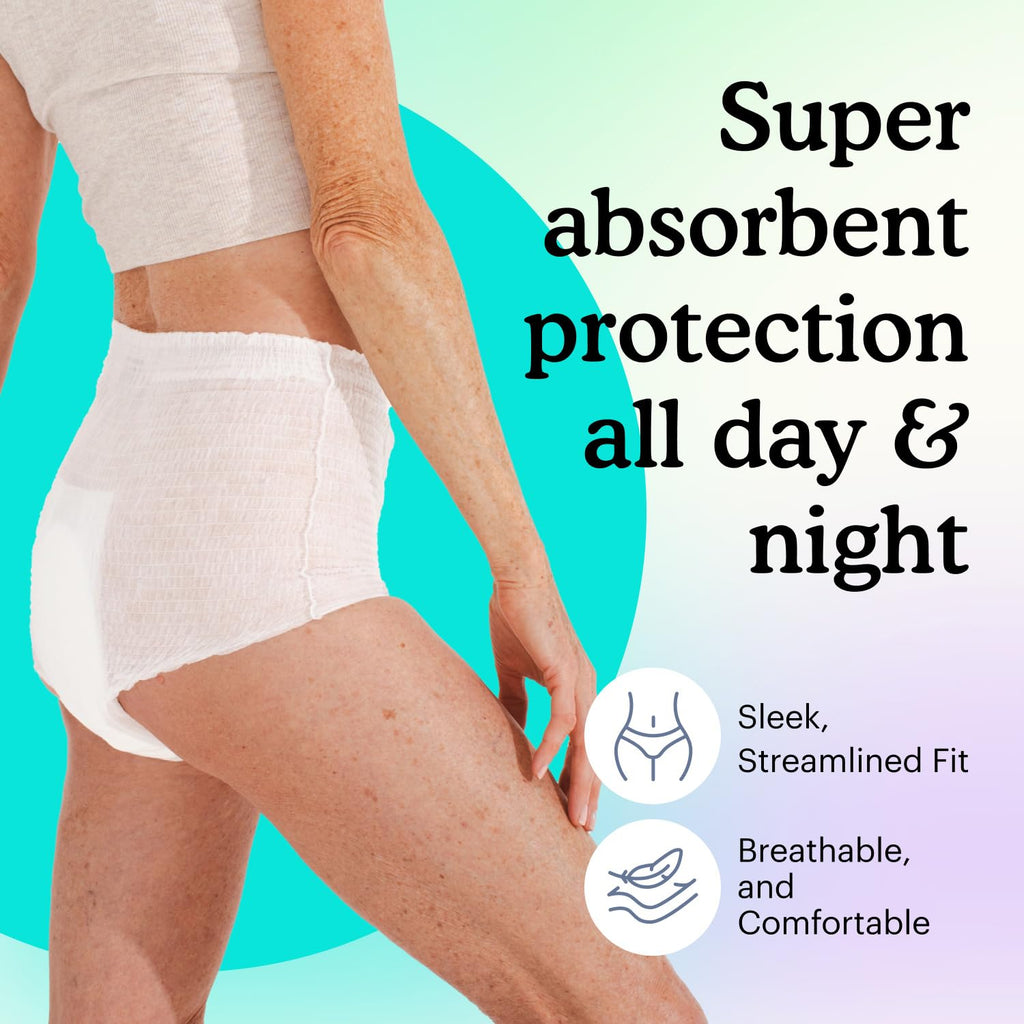 Adult Incontinence Underwear for Sensitive Skin, White Large, 56 Count T386464