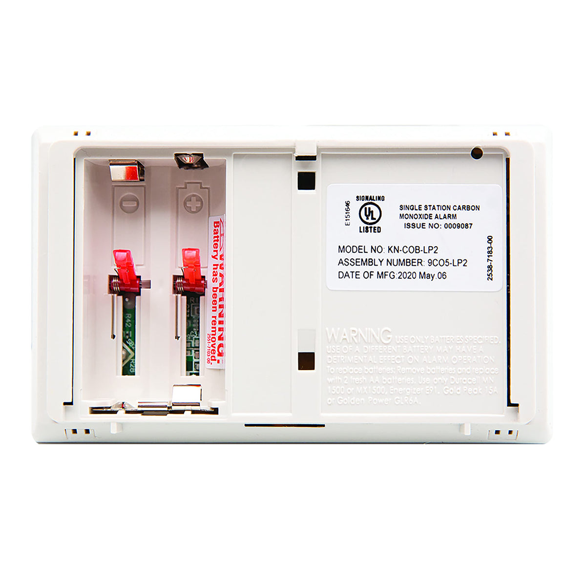 Carbon Monoxide Detector, Battery Powered CO Alarm T37350