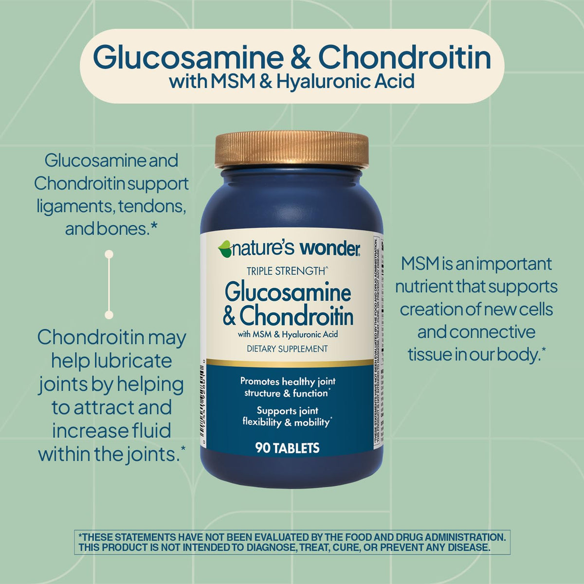 Triple Strength Glucosamine Chondroitin MSM 90 Tablets K348