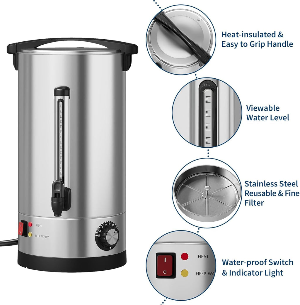70 Cup Stainless Steel Commercial Coffee Urn M6793