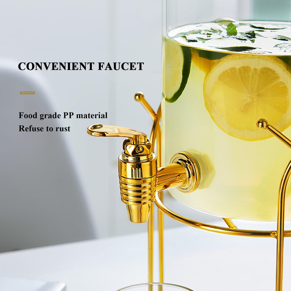 Glass Beverage Dispenser with Stand and Spigot I76329