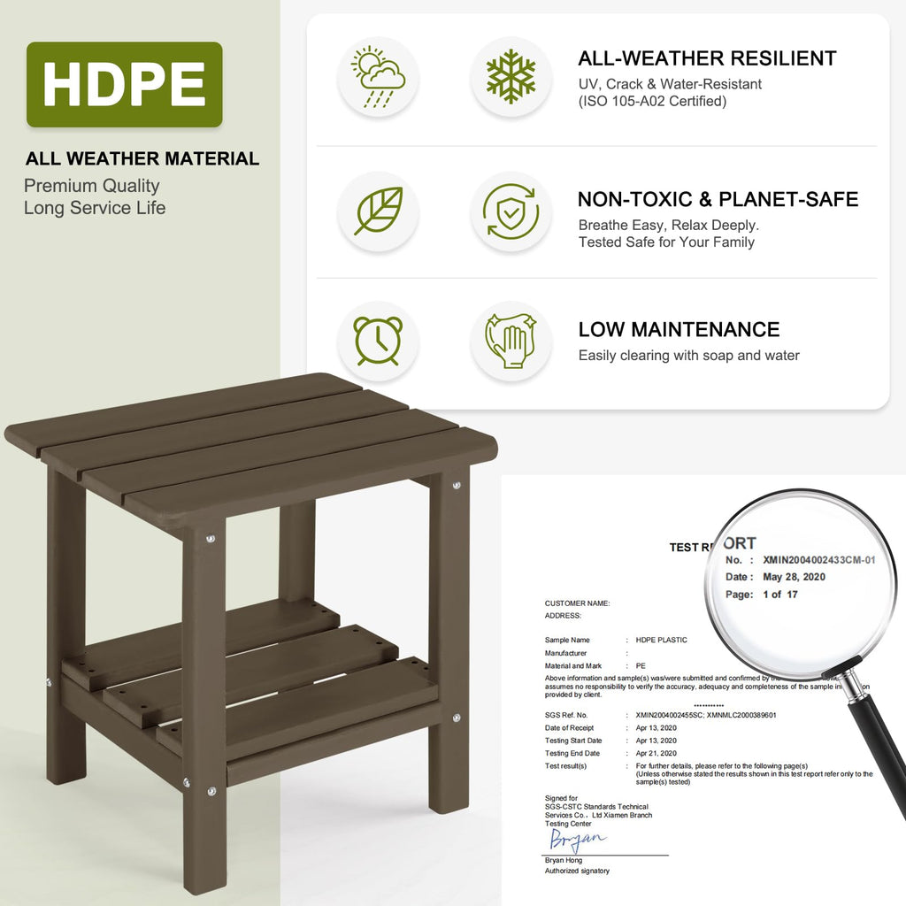 Set of 2 Dark Brown HDPE Storage Side Table L695