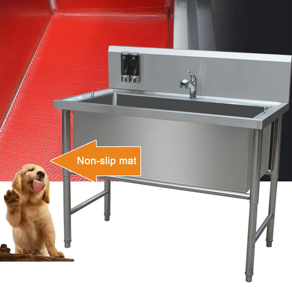 47" Stainless Steel Dog Grooming Tub with Stairs W86359