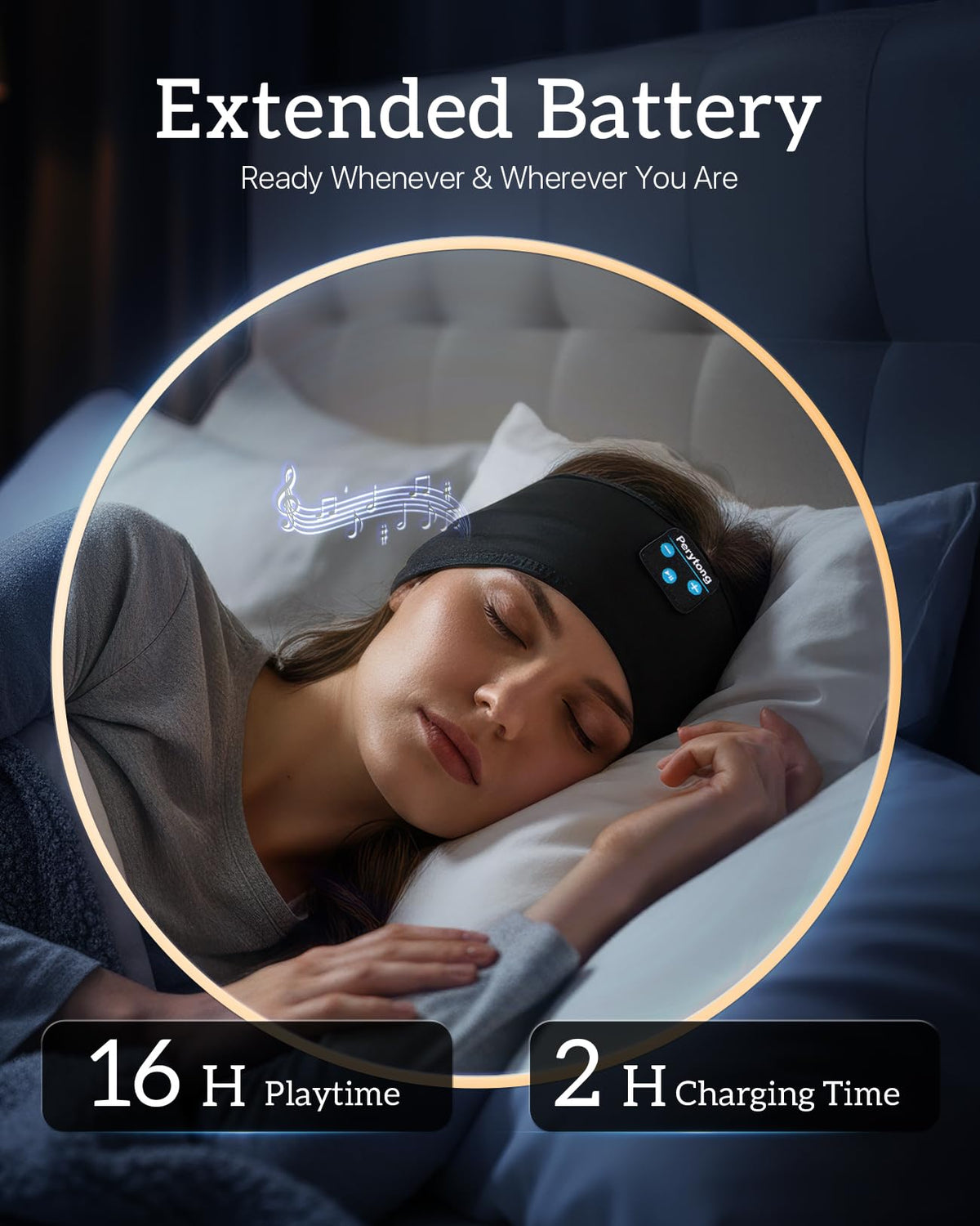Bluetooth Sleep Headphones with Ultra-Thin Stereo Speakers T87158