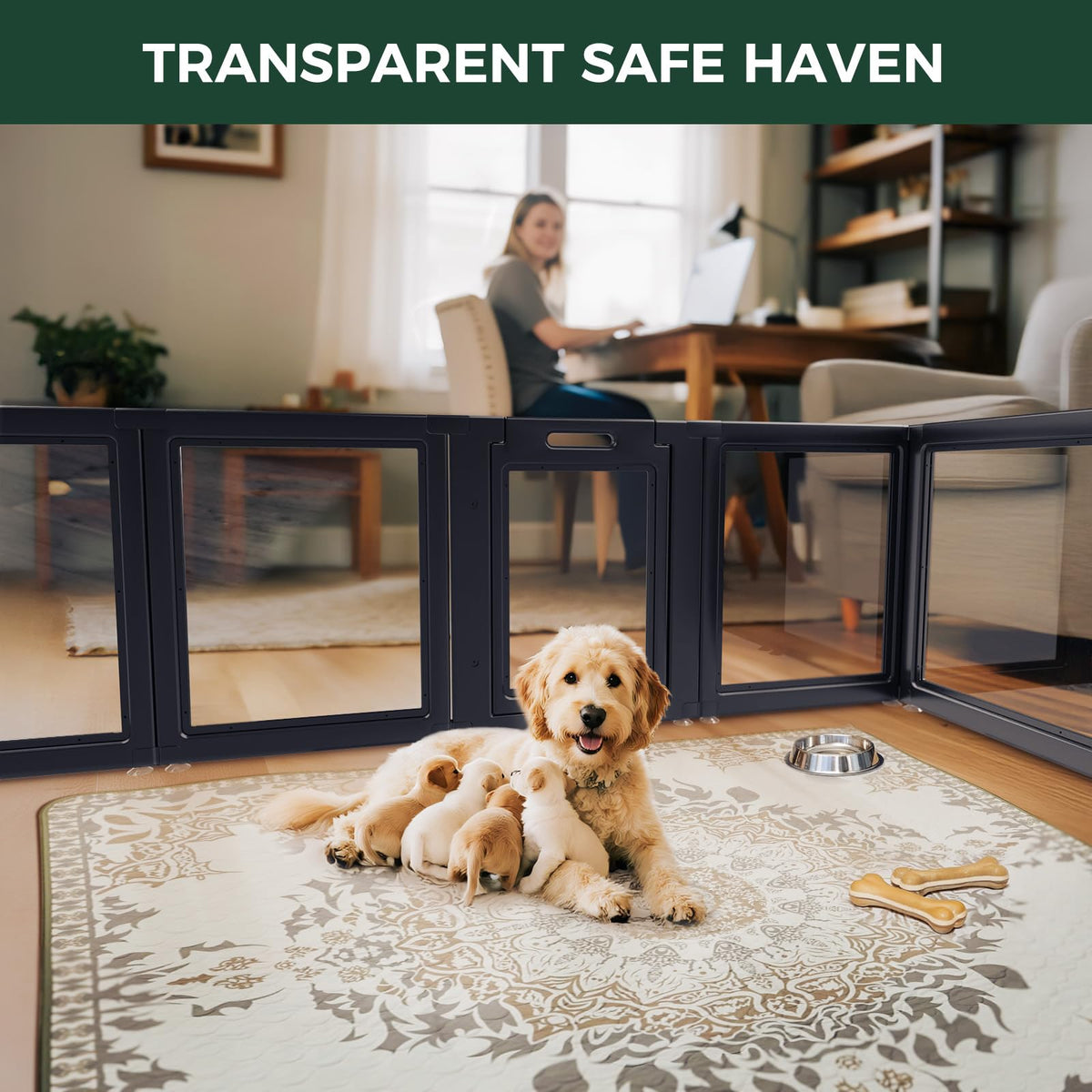 Clear Acrylic 24" H 16 Panels Dog Playpen U418630