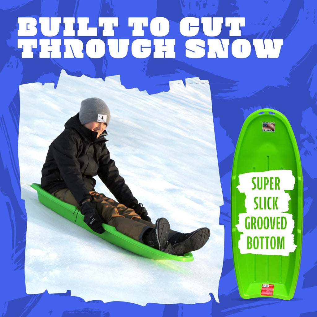 48 Inch Toboggan Style Plastic Snow Sled 3-Pack O648569