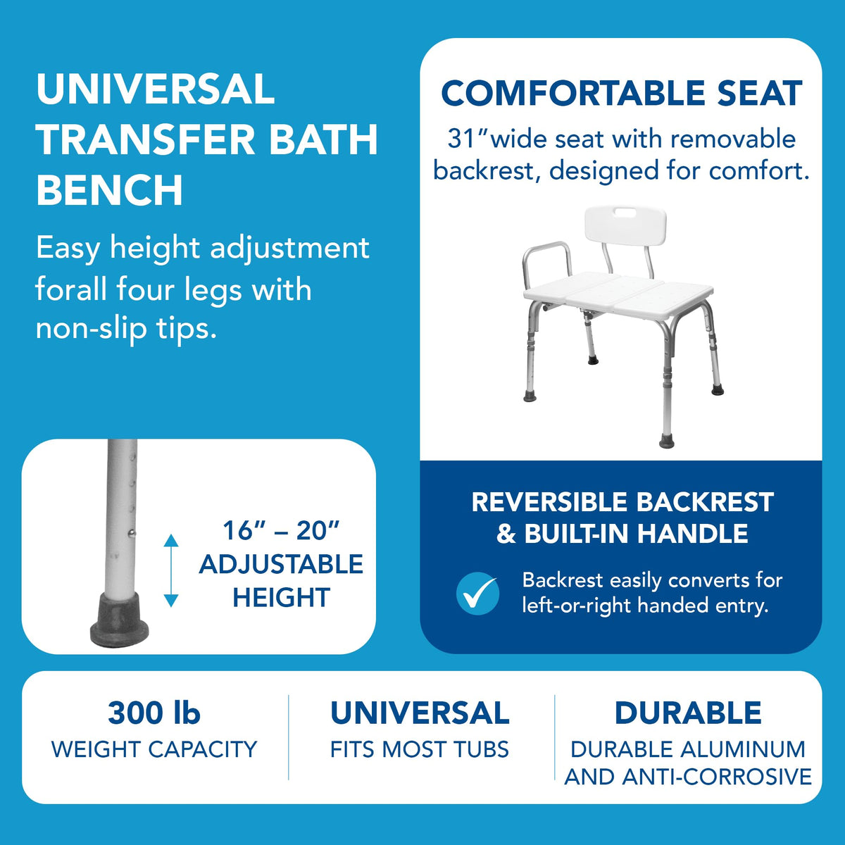 Height Adjustable Shower Bench and Shower Chair Z5935