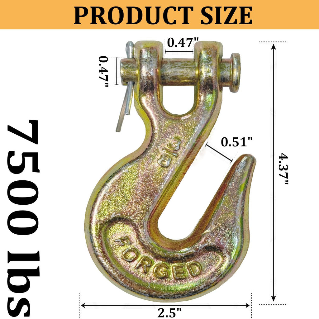 3/8Inch Grade 70 Clevis Grab Hooks 4 Pack J6598