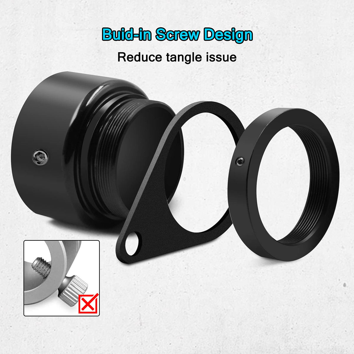 Aluminum Alloy 360° Rotating Flag Pole Rings with Carabiner, Pack of 2 R49342