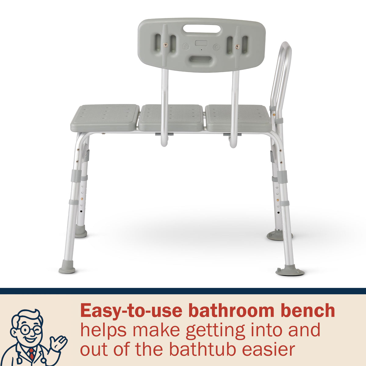 Tub Transfer Bench 400 lb Capacity Bath & Shower Seat L7551