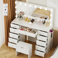 46" Vanity with Lighted Mirror and 11 Drawers J1149