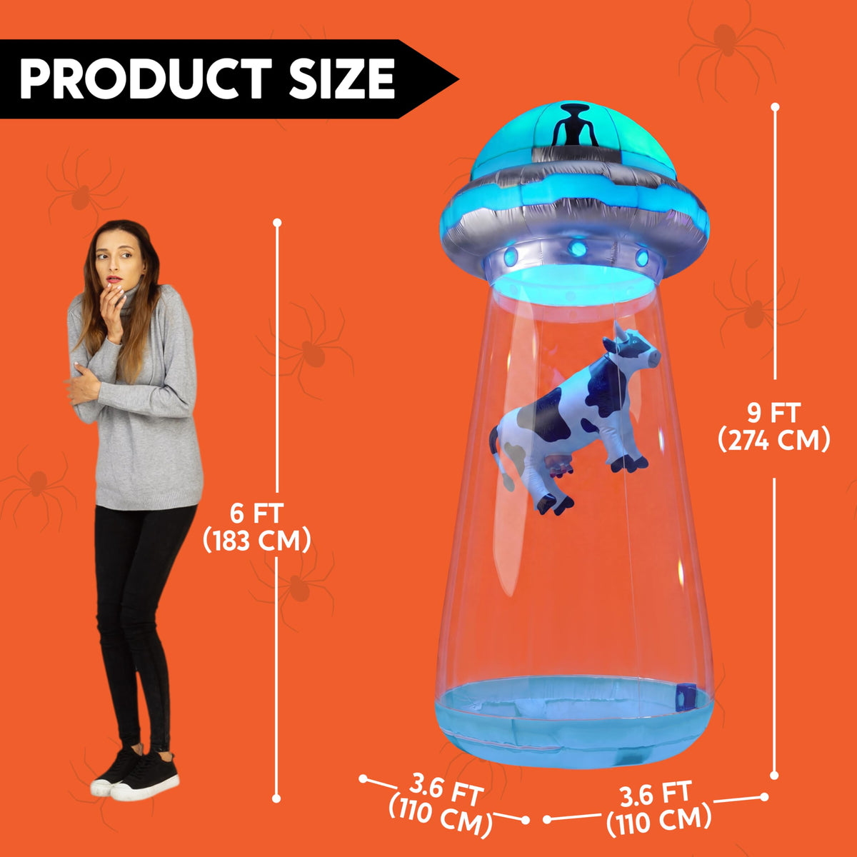 9 FT Tall Inflatable UFO Outdoor Decoration with LEDs O301317